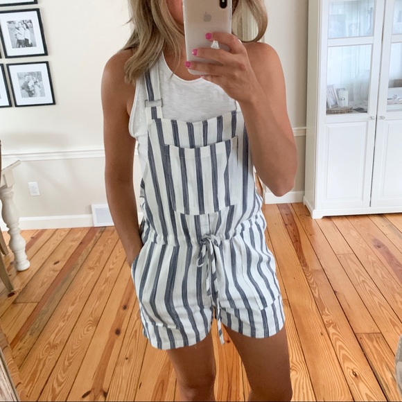 Thread & Supply Pants - THREAD AND SUPPLY NAVY AND WHITE OVERALLS